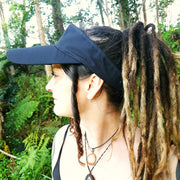 Black mesh visor dreadlocks