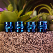 Blue titanium stainless steel dreadlock beads 6mm hole
