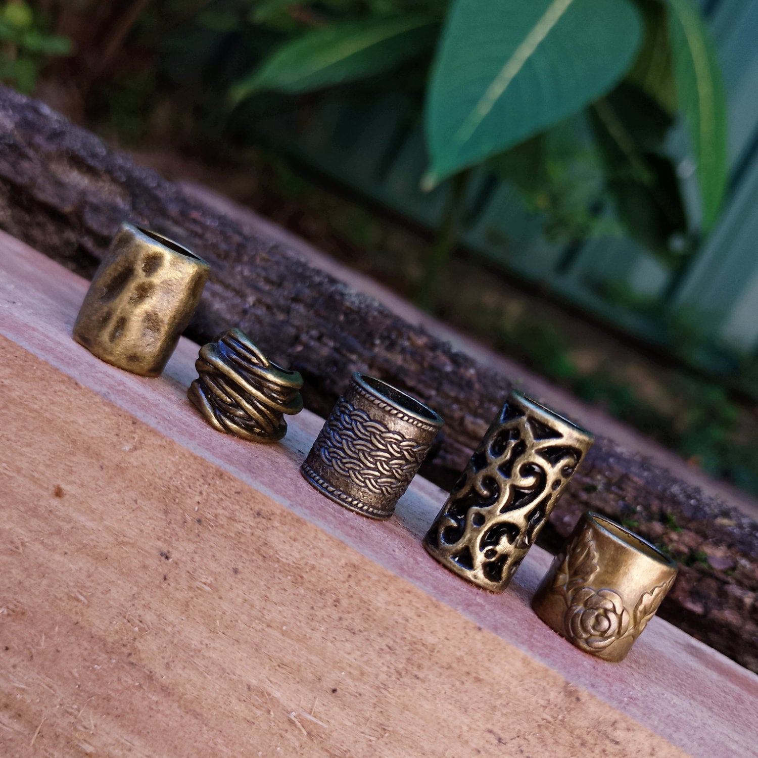 Large bronze dreadlock beads