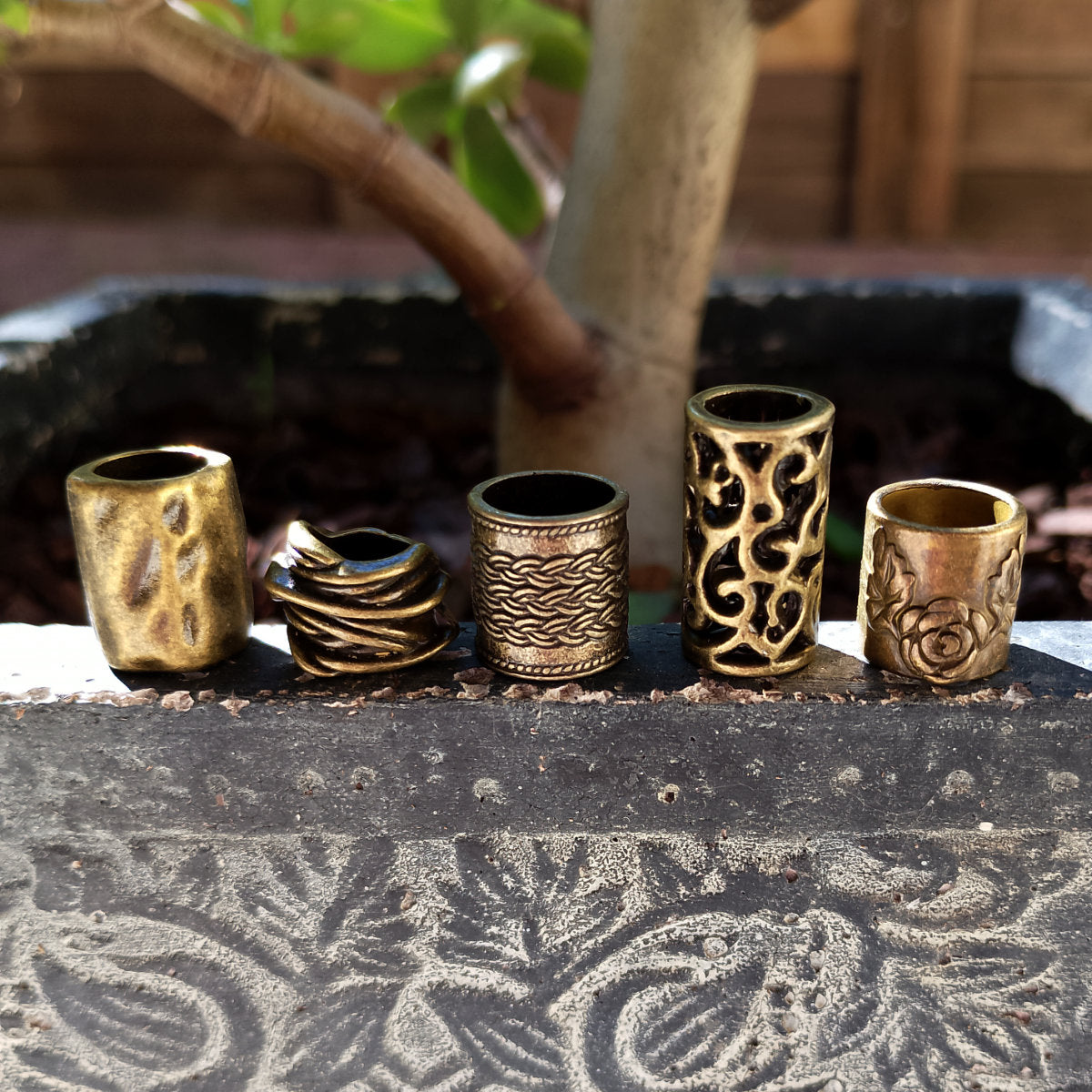 Bronze dreadlock bead set