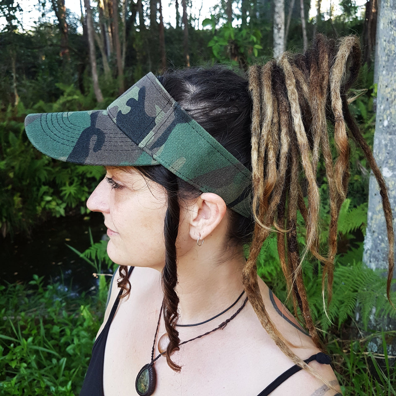 Camo print visor hat