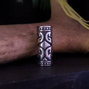 Stainless steel dreadlock tube bead with hexagram star back view