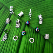 Mixed silver dreadlock bead set