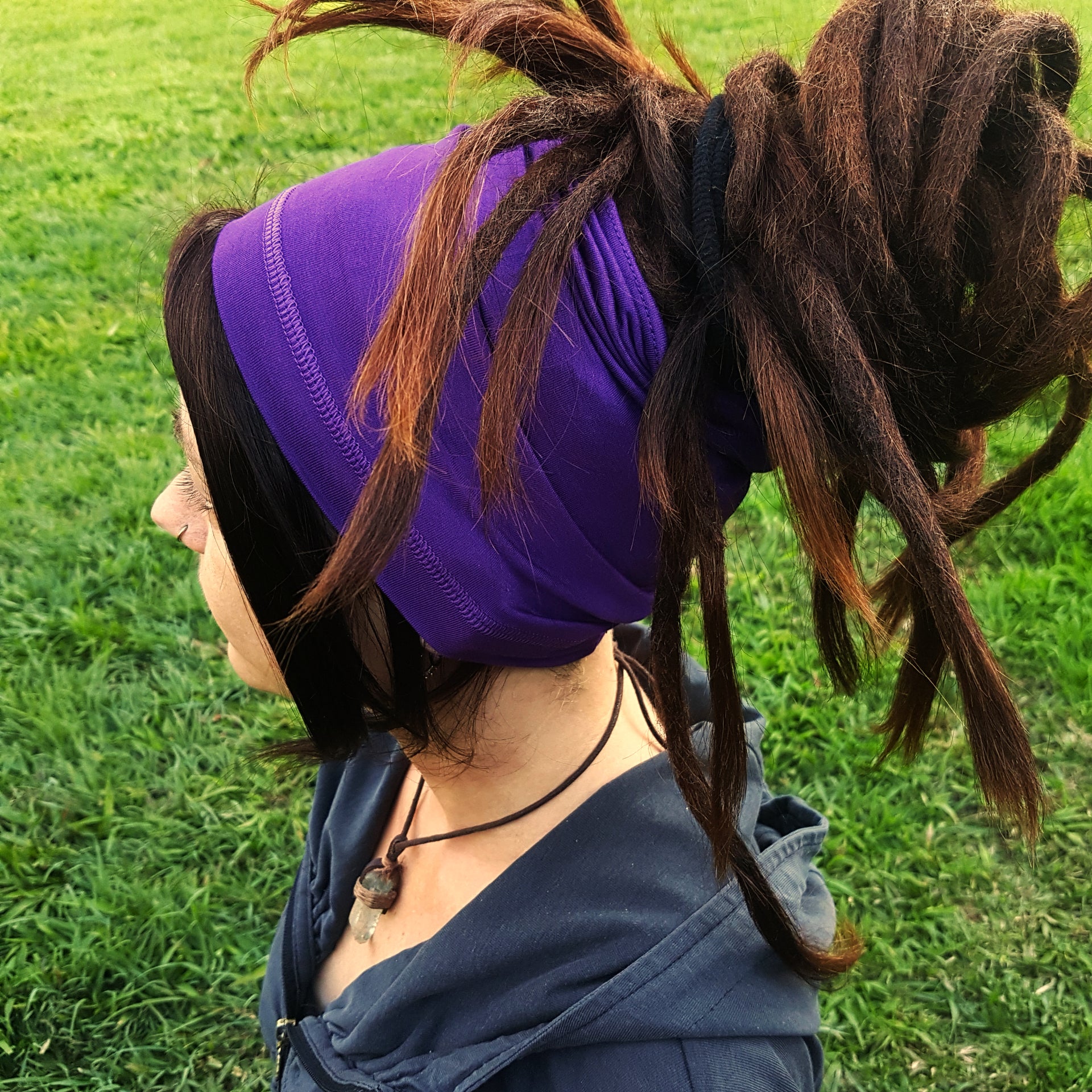 Cotton lycra dreadlock tube headband dread bun