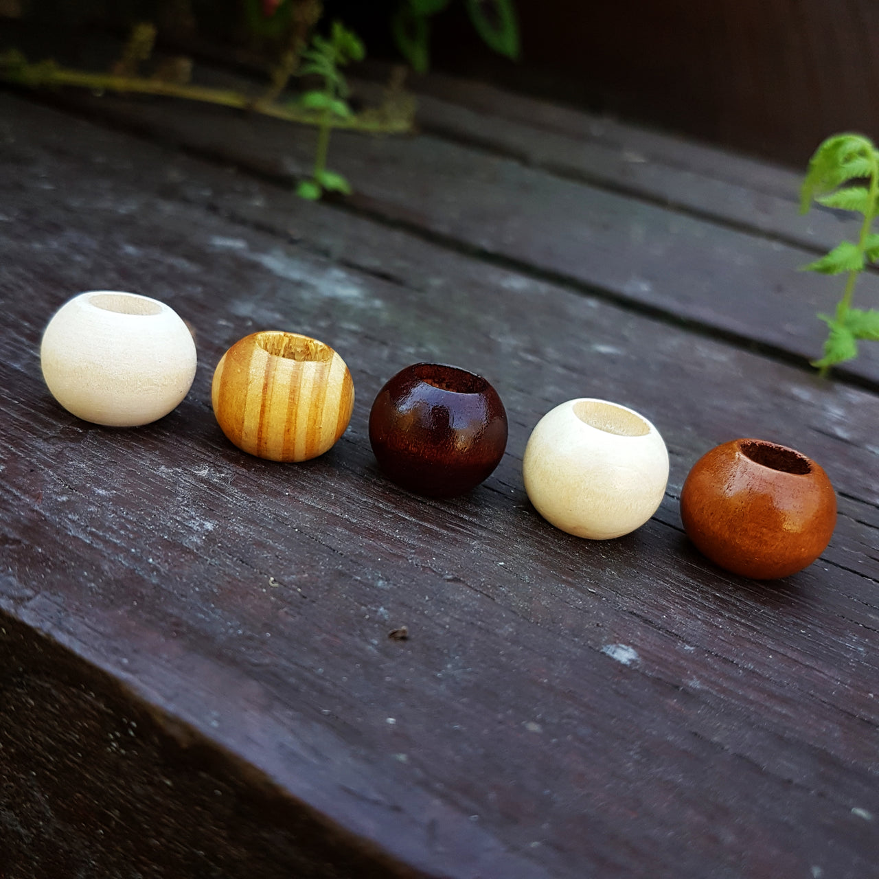 Round Wooden Bead Set  | 10mm hole