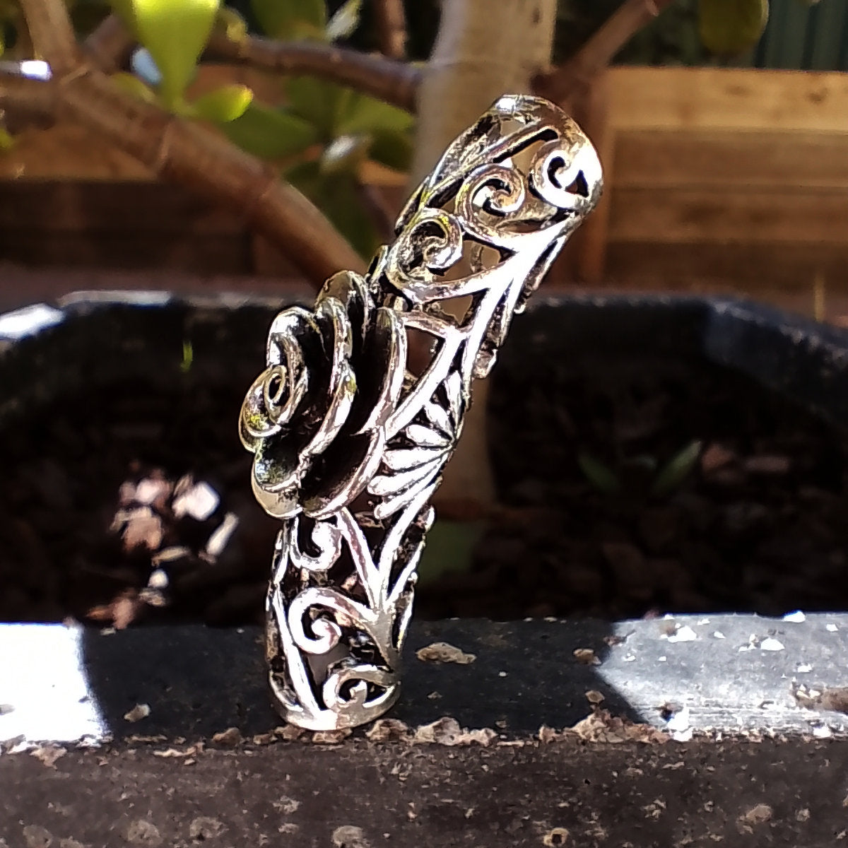 silver flower dreadlock tube