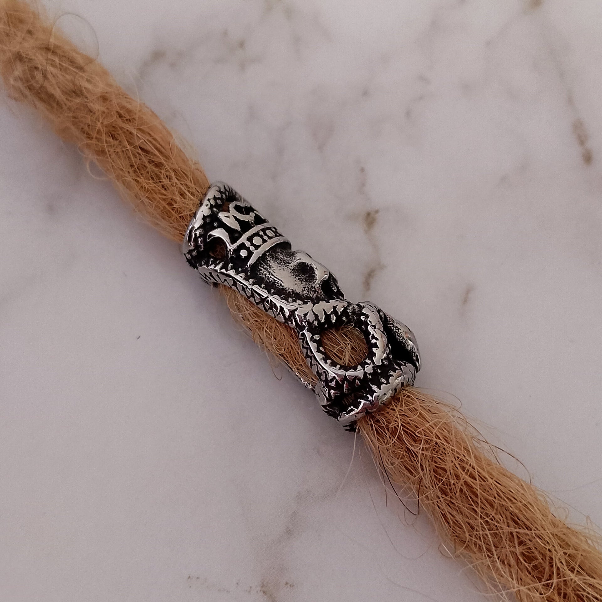 Snake skull dreadlock tube bead