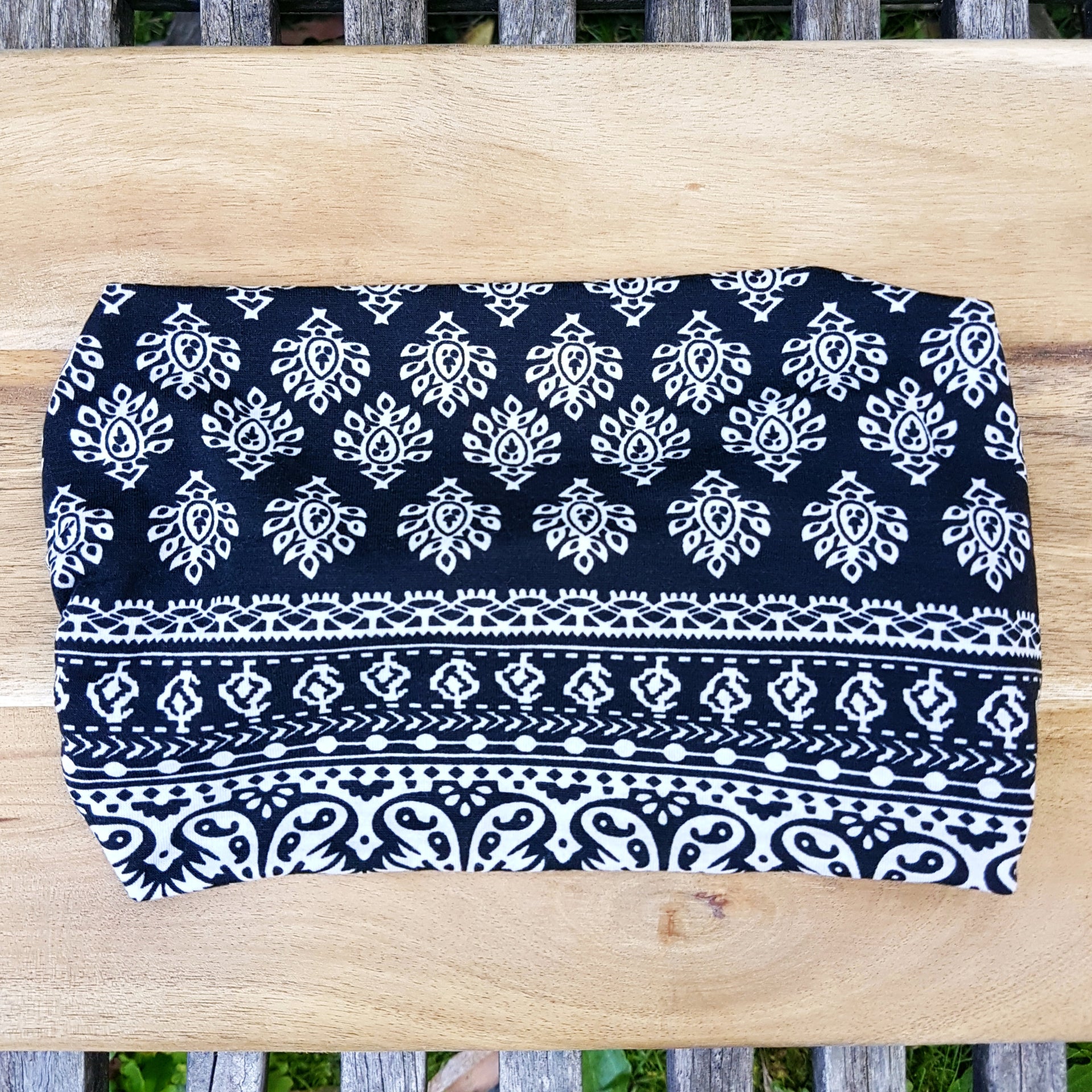 Black paisley headband