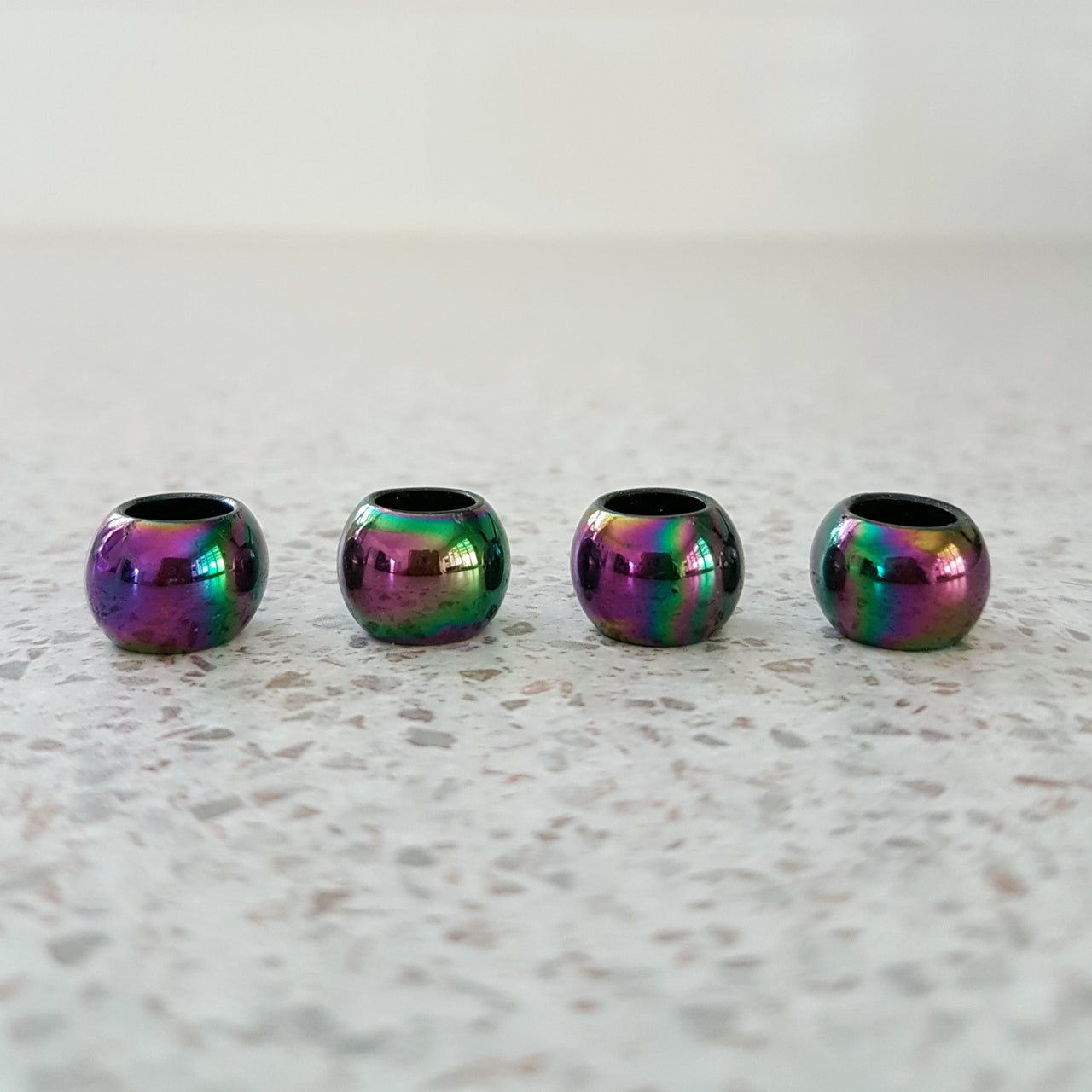 Black Rainbow Chrome Beads | 7mm hole