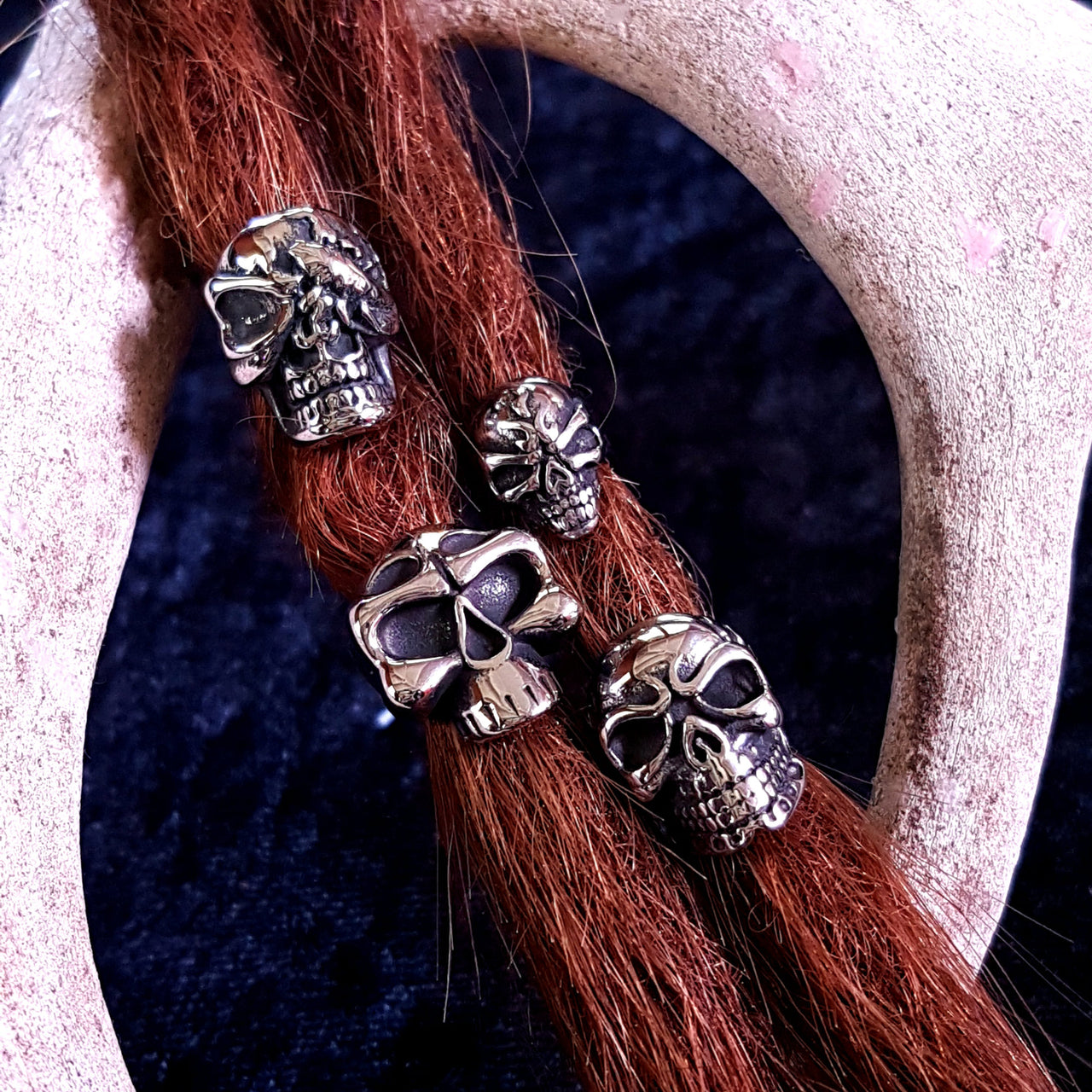 Quartet of Skulls | 8mm hole