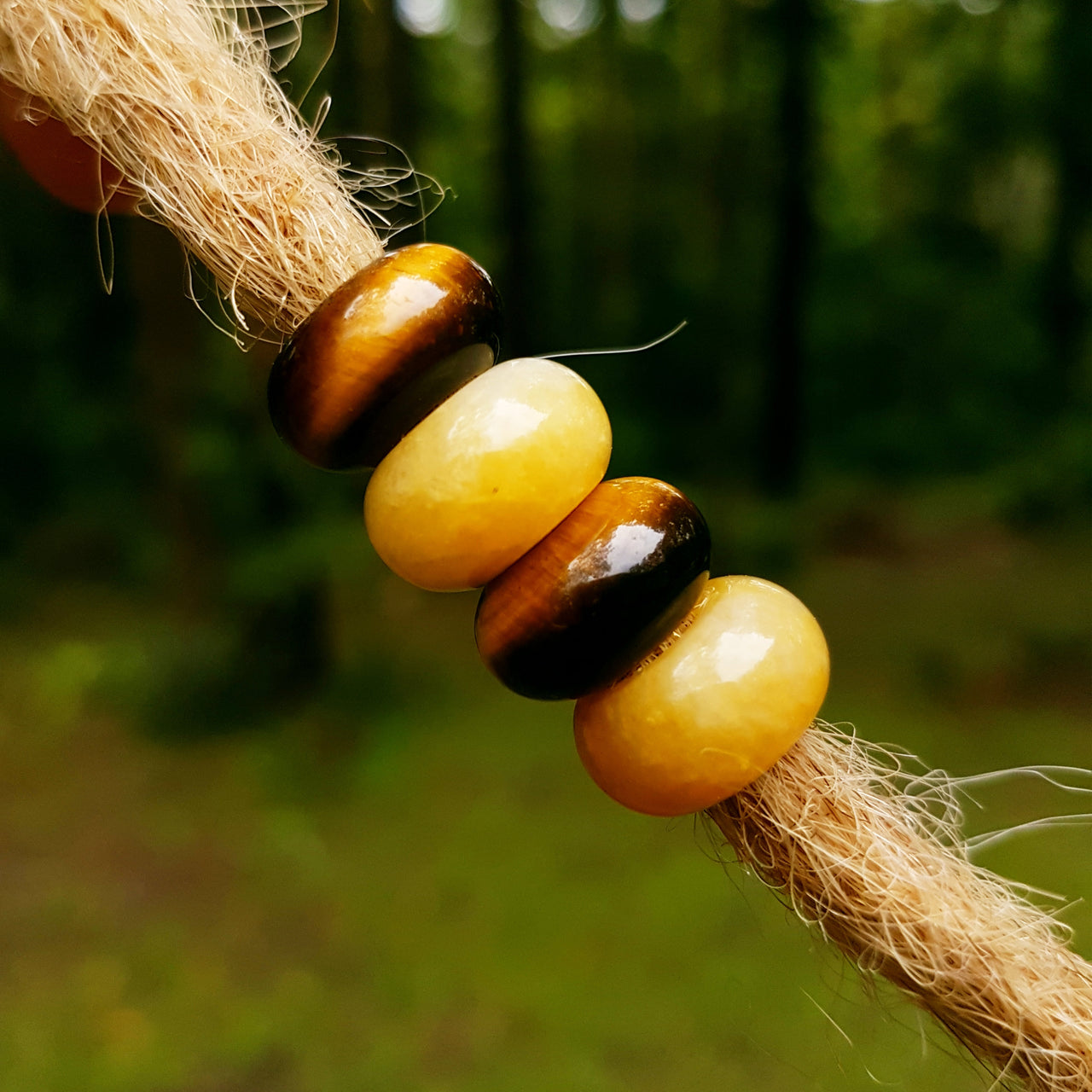 Tigers Eye & Yellow Jade Bead Set | 6mm hole