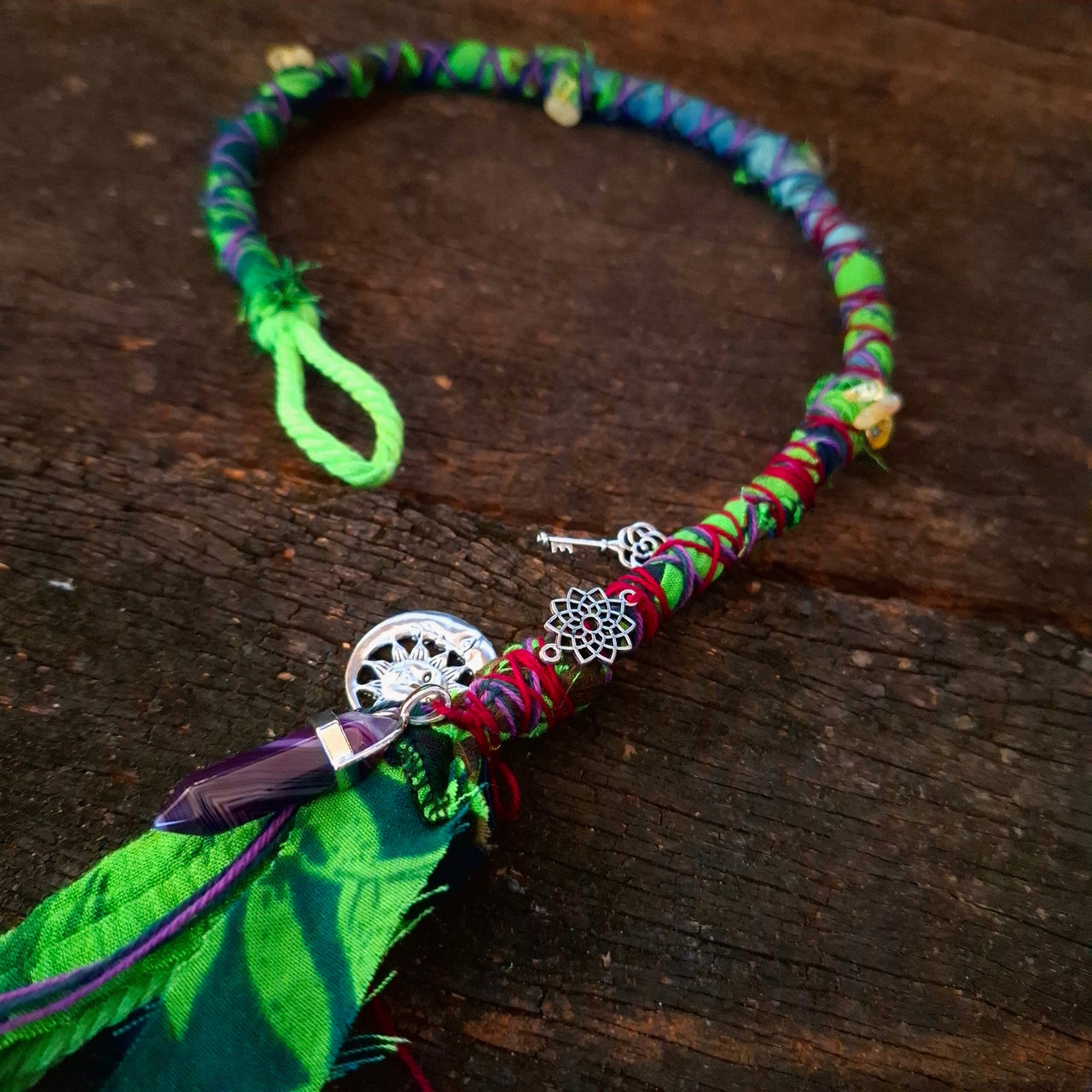 Green Gypsy Dread Wrap with Citrine | 51cm