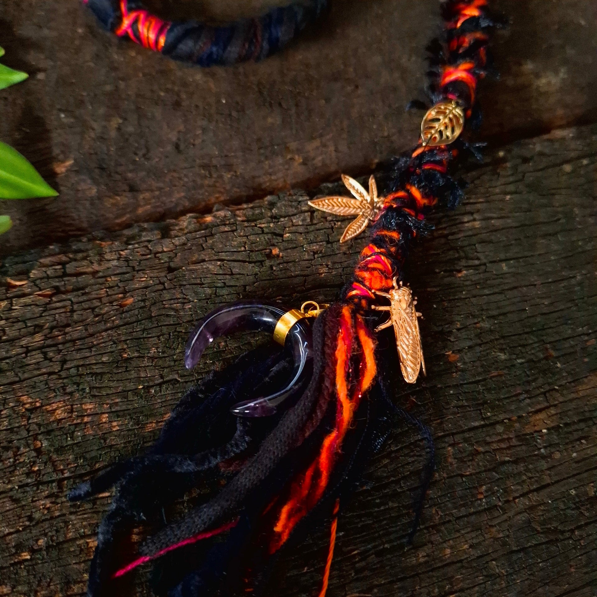 Dread wrap with gold charms