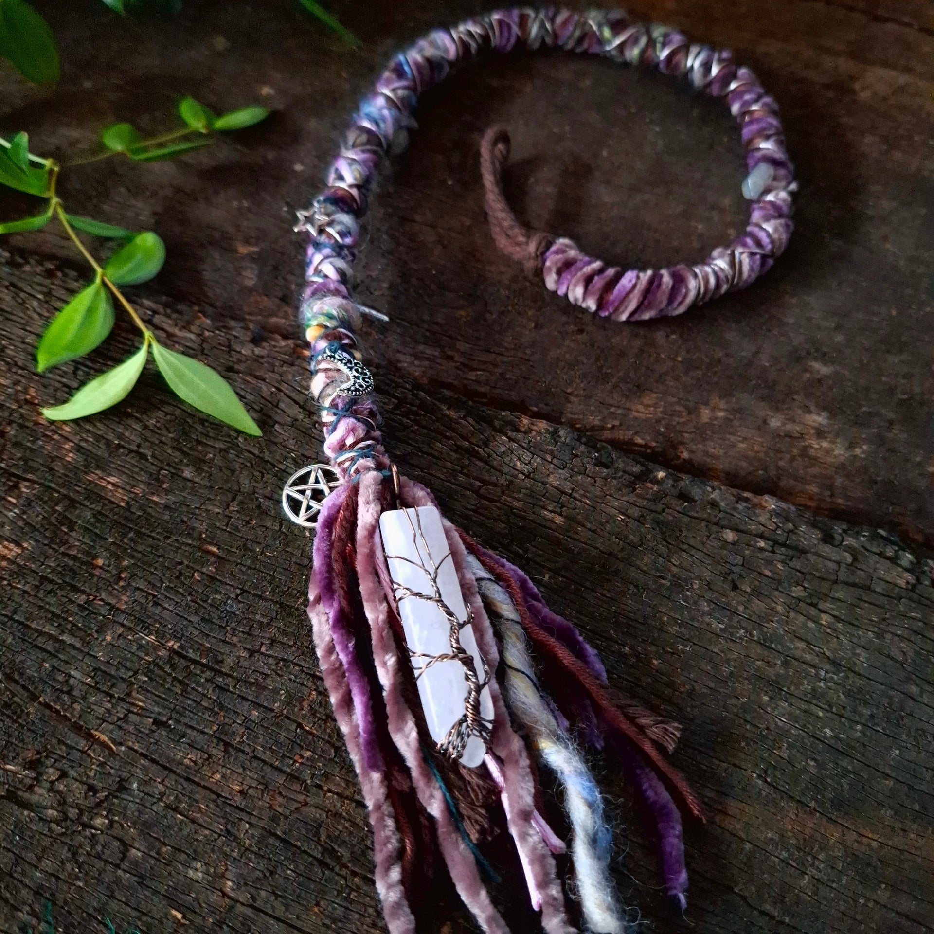 Dread wrap with crystals