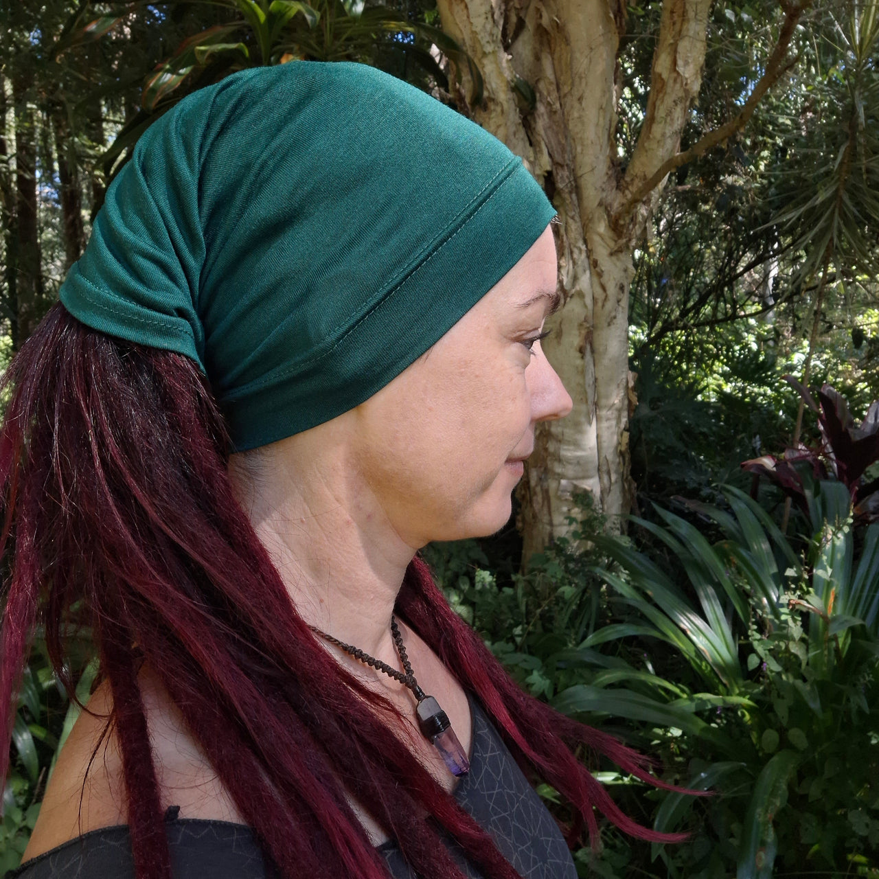 Green tube headband