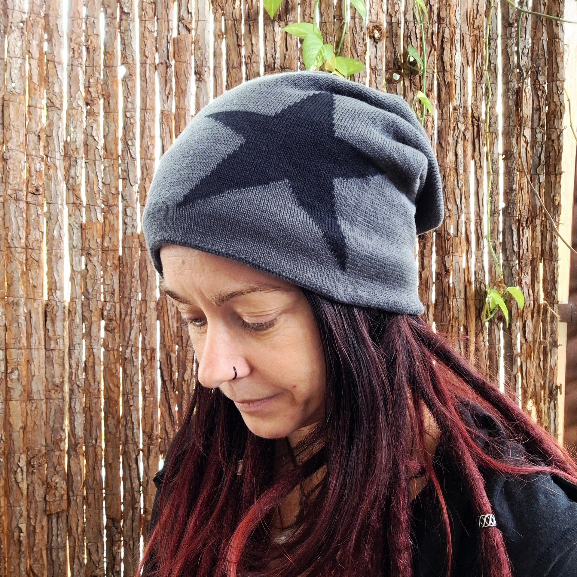 Grey star beanie