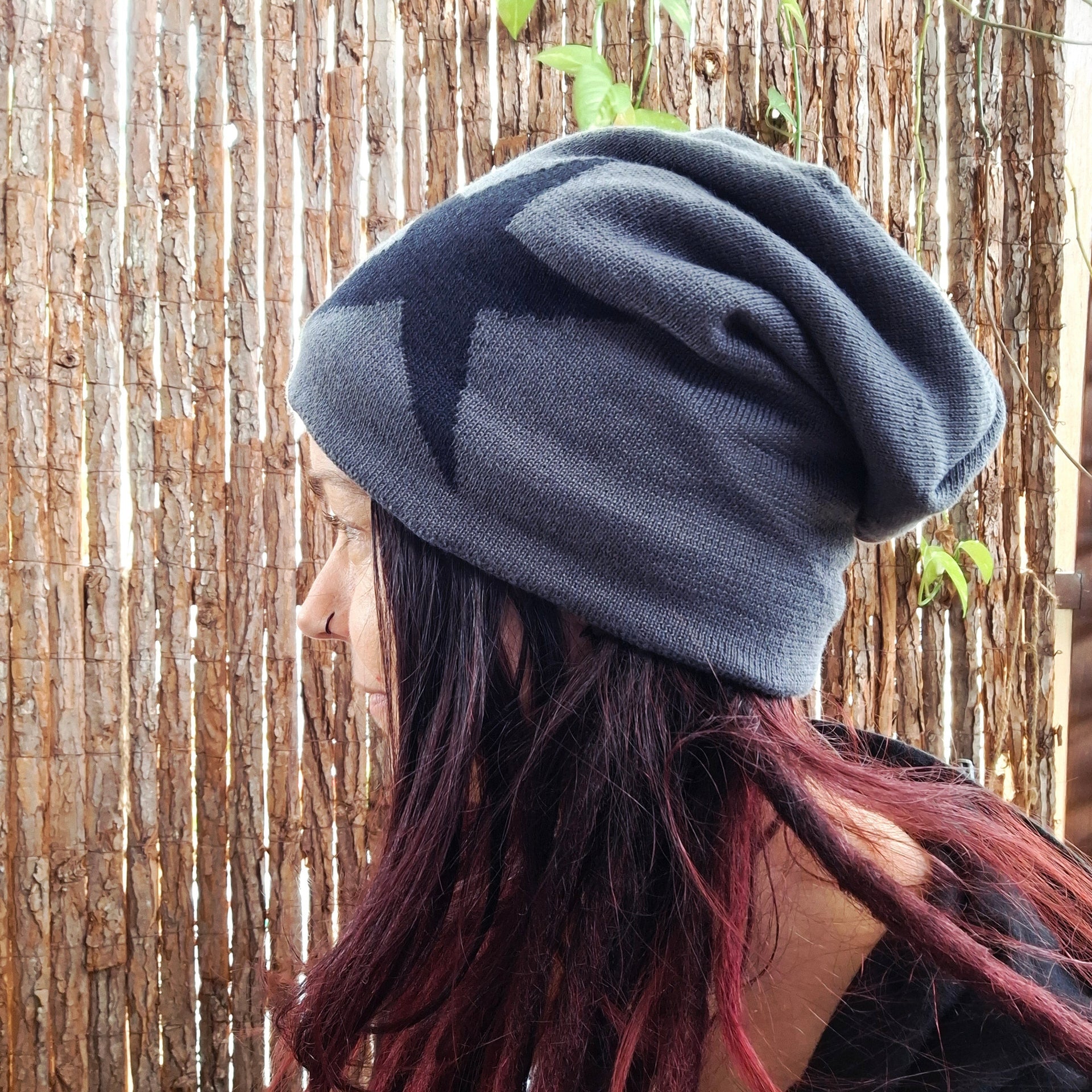 grey star beanie side profile