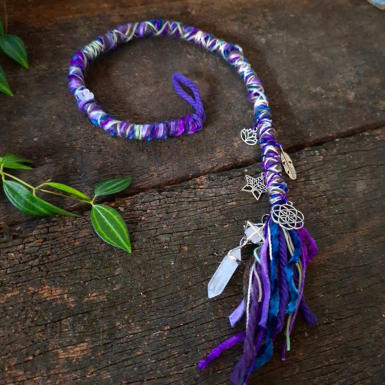 Purple blue dreadlock wrap