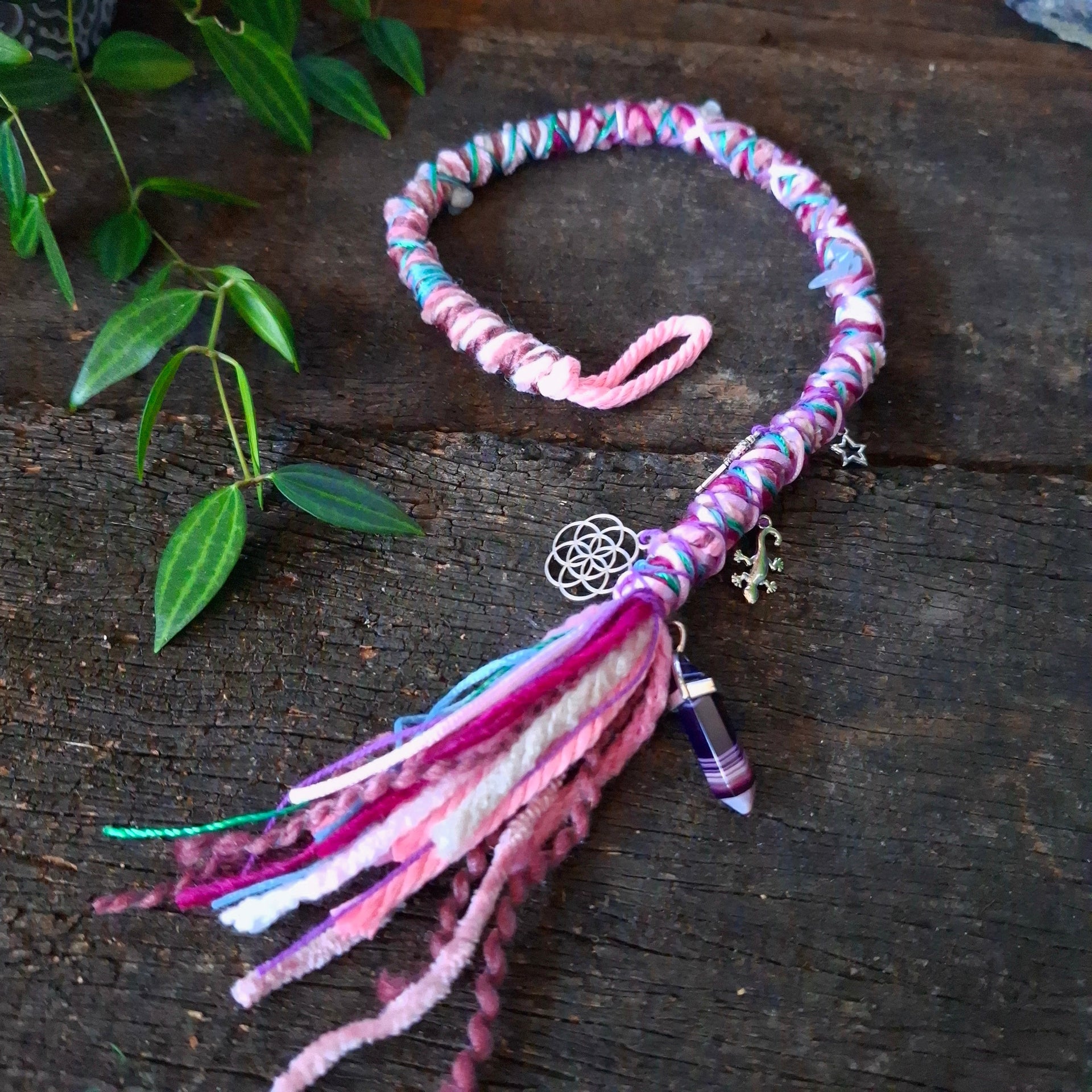 Pink dreadlock wrap