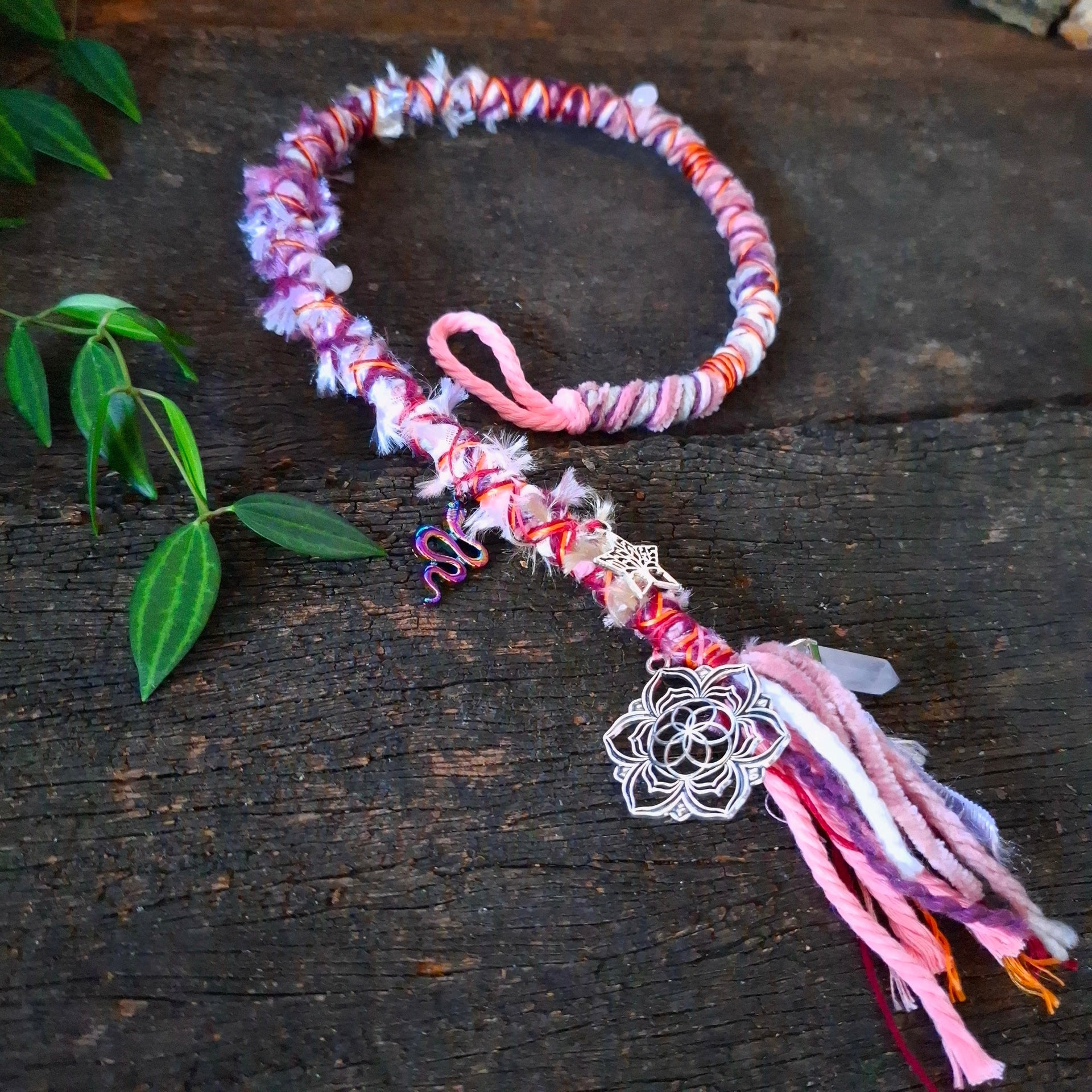 Pink dread wrap