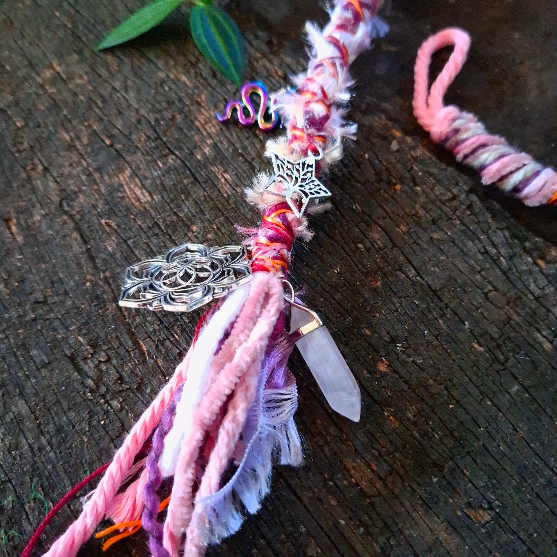 Dread wrap silver charms