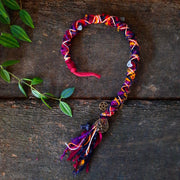 Red sari silk dread wrap
