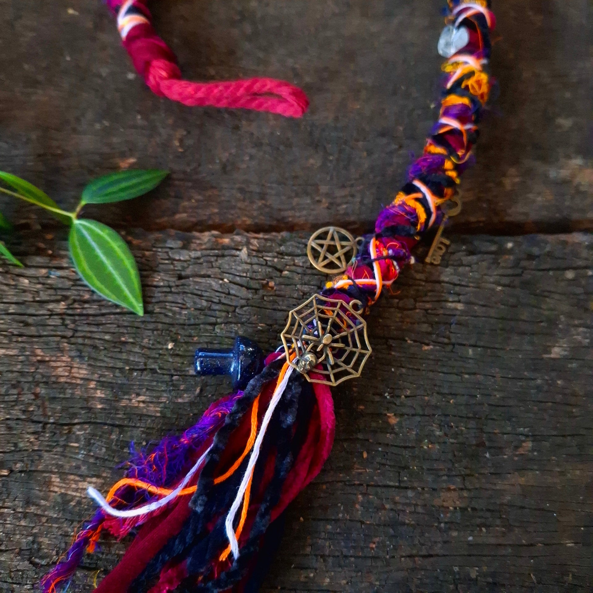 Dread wrap with brass charms