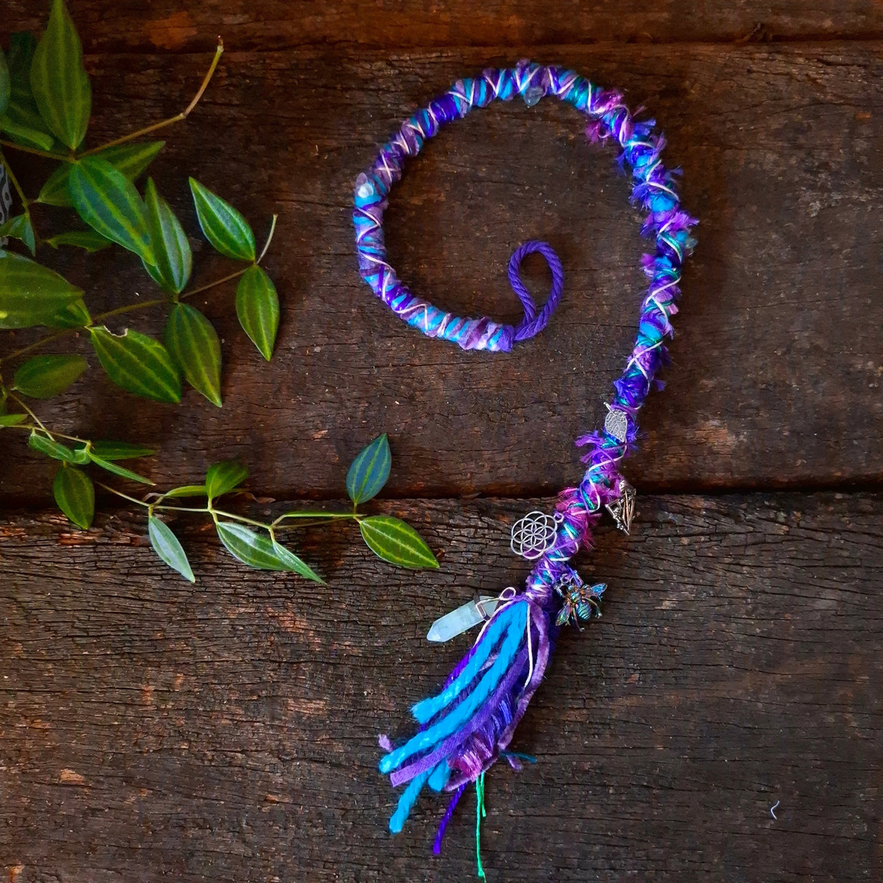 Purple aqua dread wrap