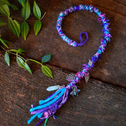 Purple teal dread wrap