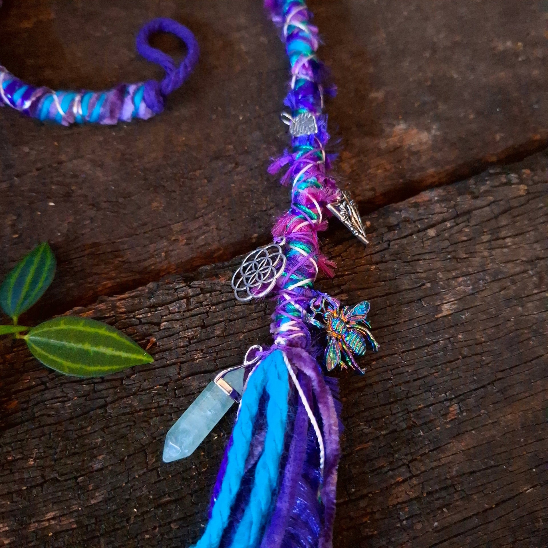 Dread wrap with crystal