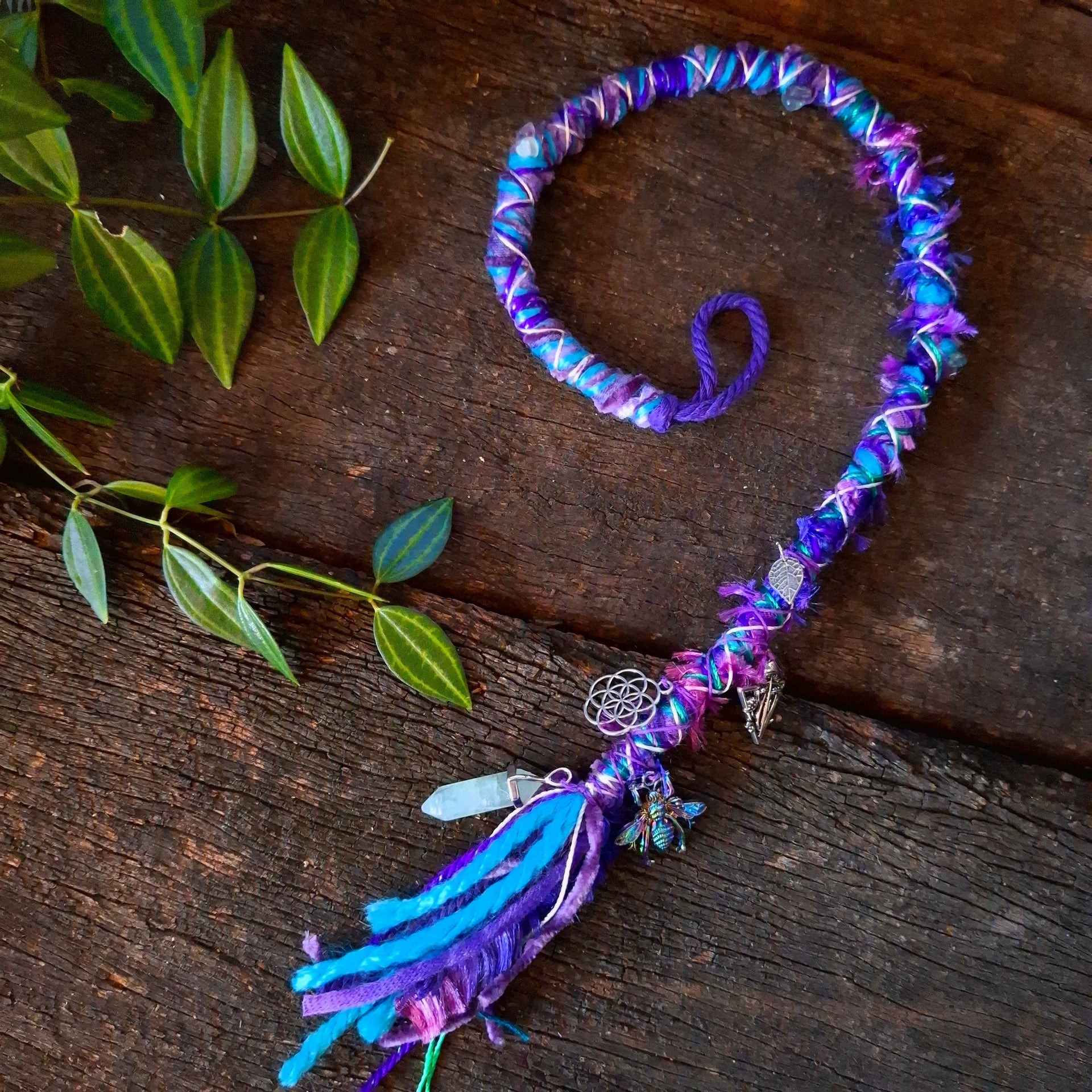 Purple blue dread wrap
