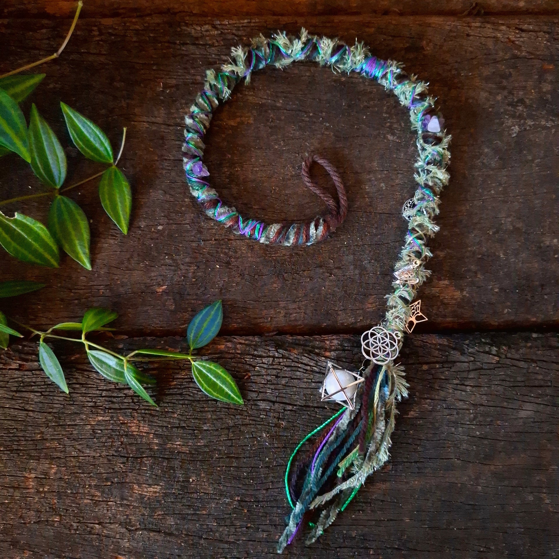 Forest green dreadlock wrap