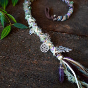 Dread wrap charms with Amethyst