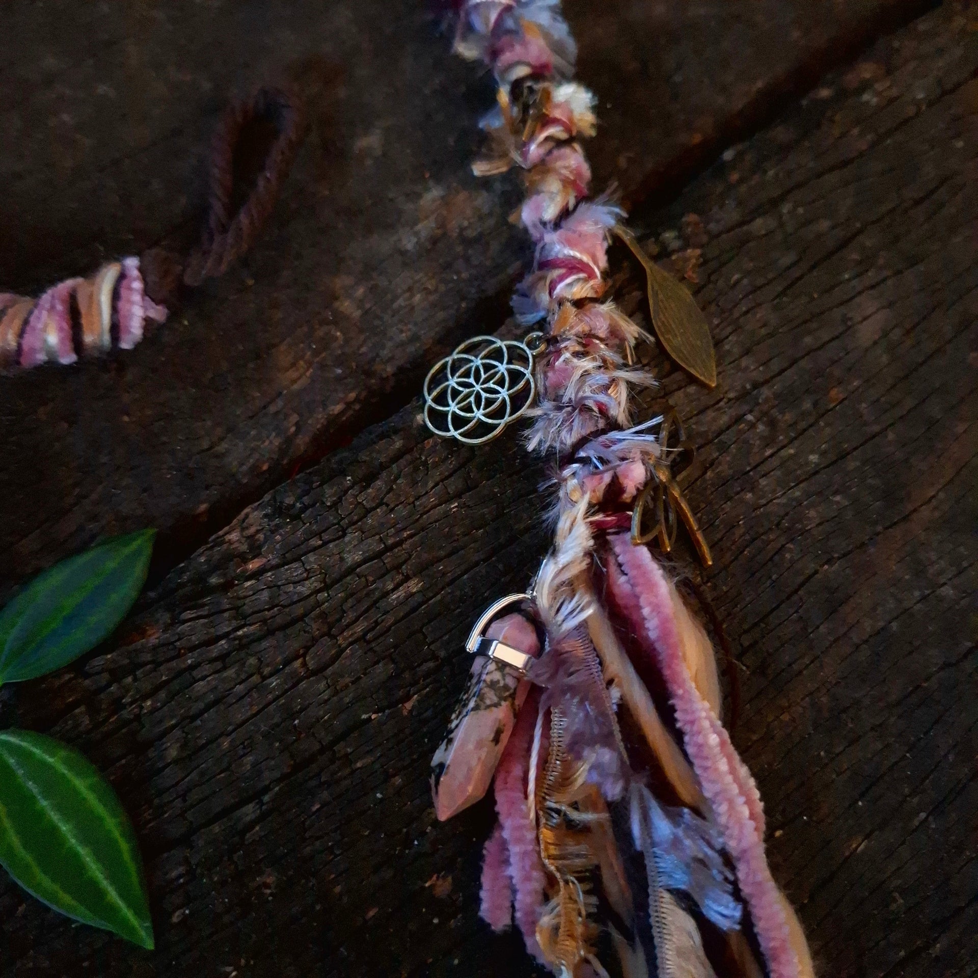 Dread wrap charms and crystals