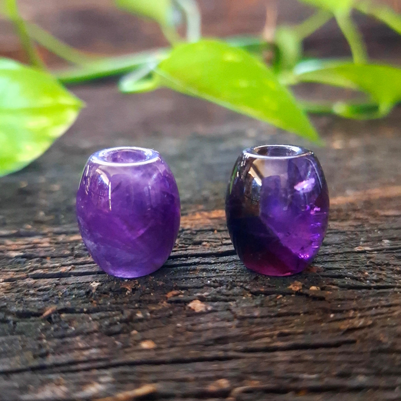 Amethyst Barrel Beads | 6mm hole