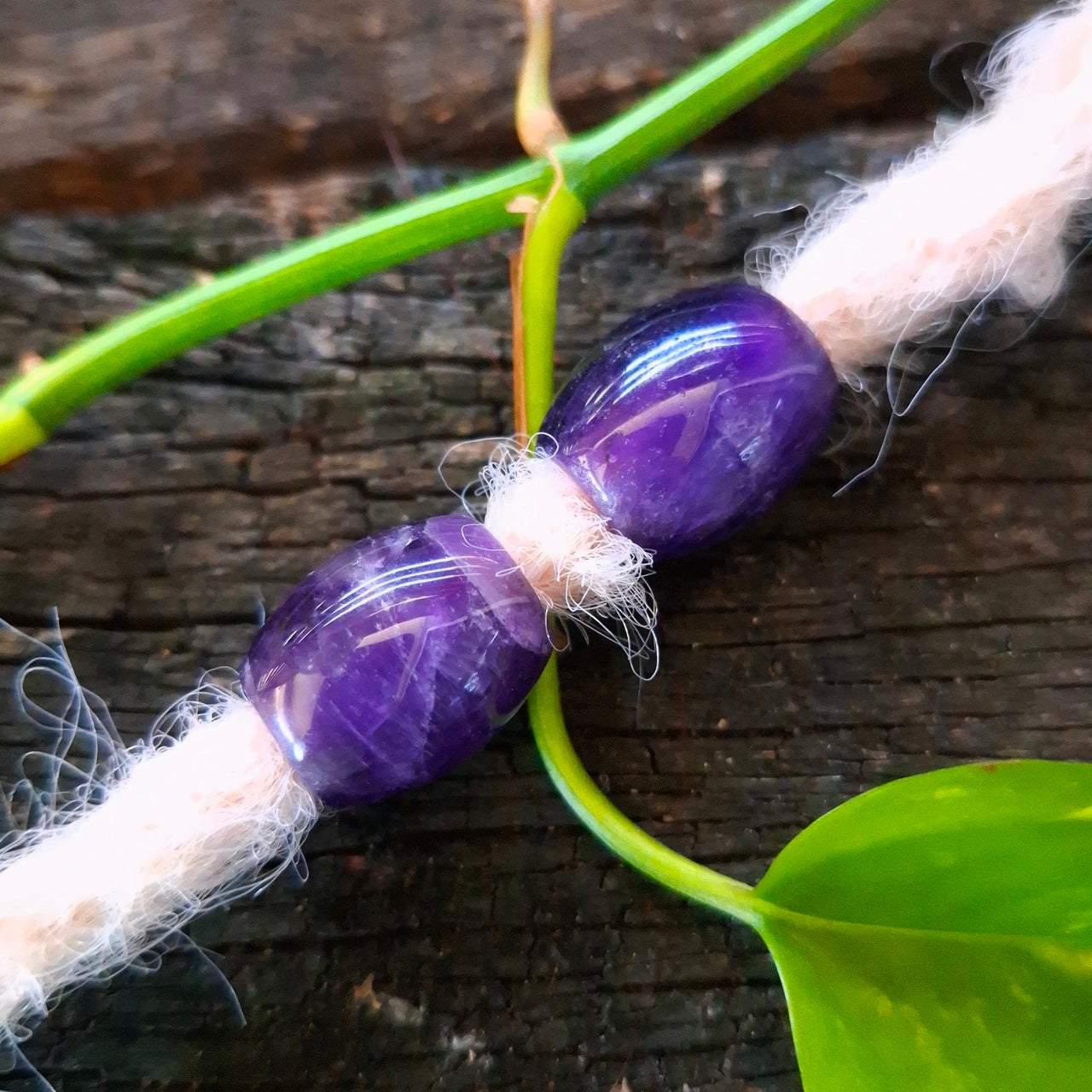 Amethyst Barrel Beads | 6mm hole