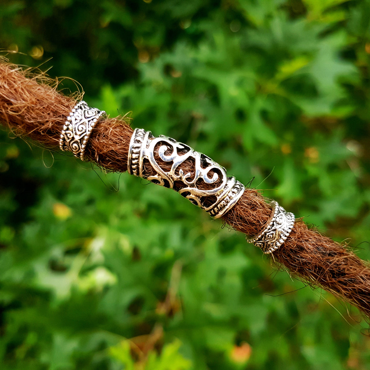 Silver dreadlock bead combo