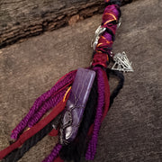 Dreadlock wrap amethyst close up