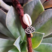 Cowrie shell leather dreadlock cuff