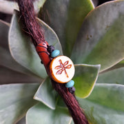 Dragonfly leather dreadlock cuff