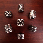 Set of 7 stainless steel dreadlock beads to fit medium size dreadlocks