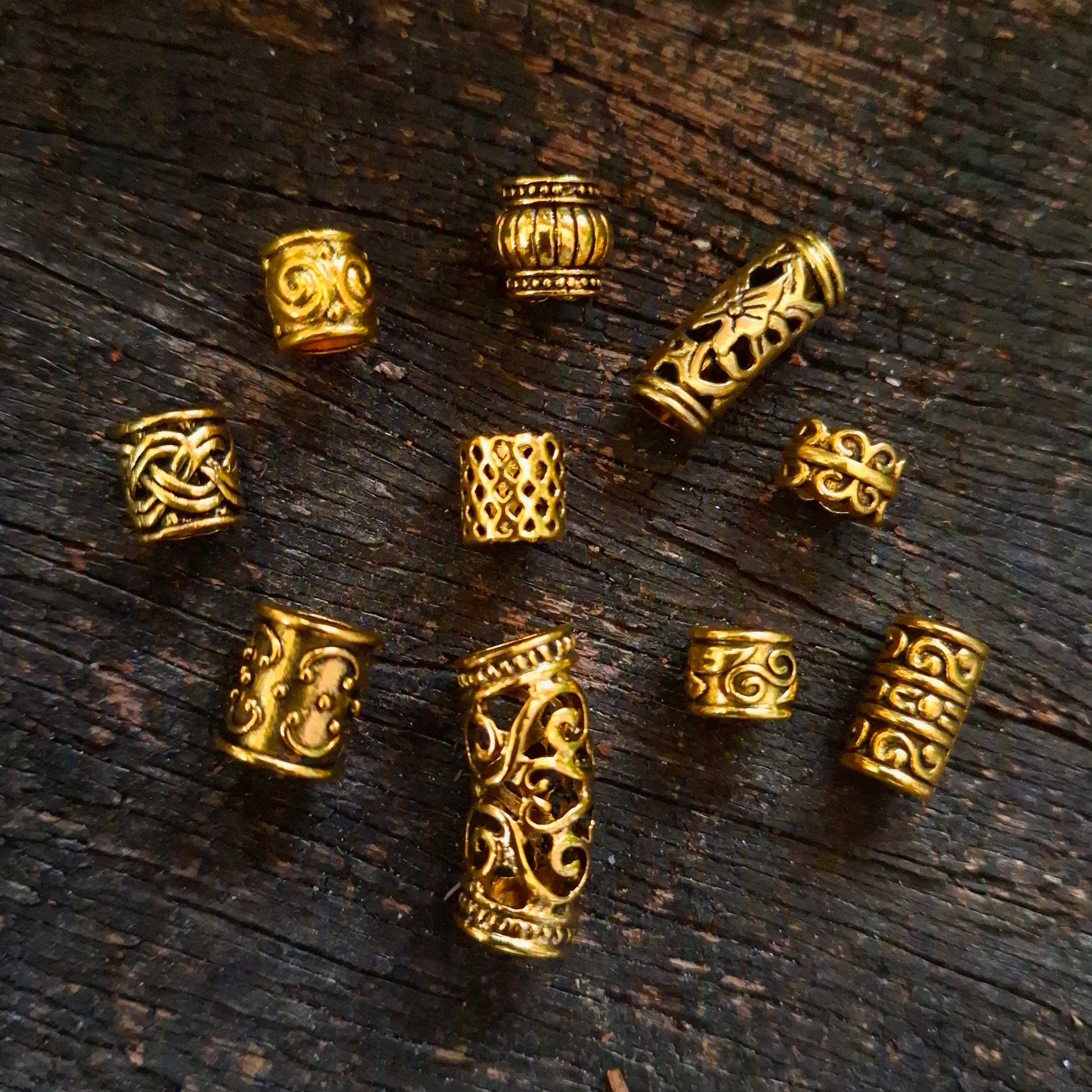 Gold dreadlock beads
