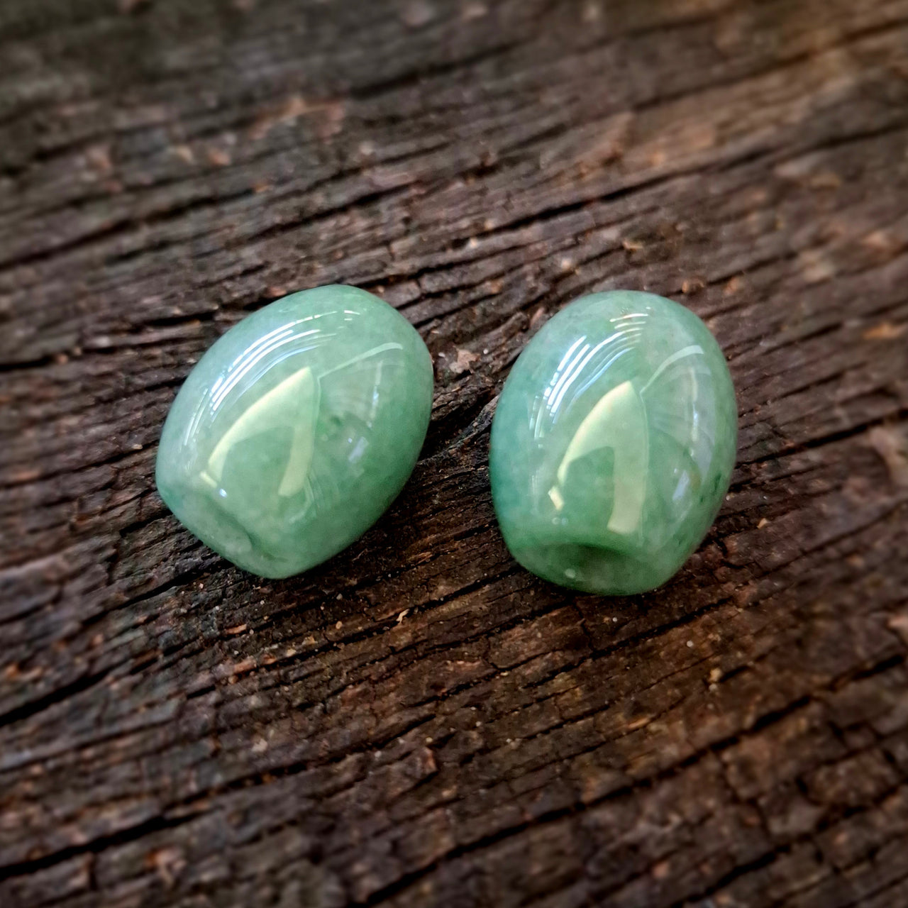 Green Aventurine Barrel Beads | 6mm hole