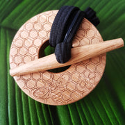 honeycomb bee design oak wood toggleloxx dread tie