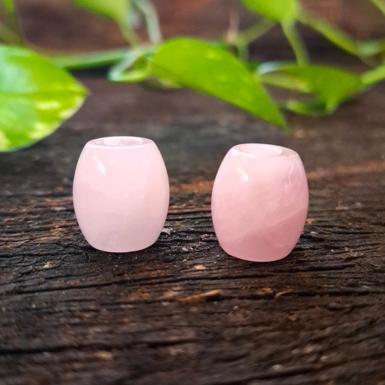 Rose Quartz Barrel Beads | 6mm hole