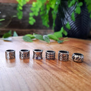 Set of 6 stainless steel dread beads
