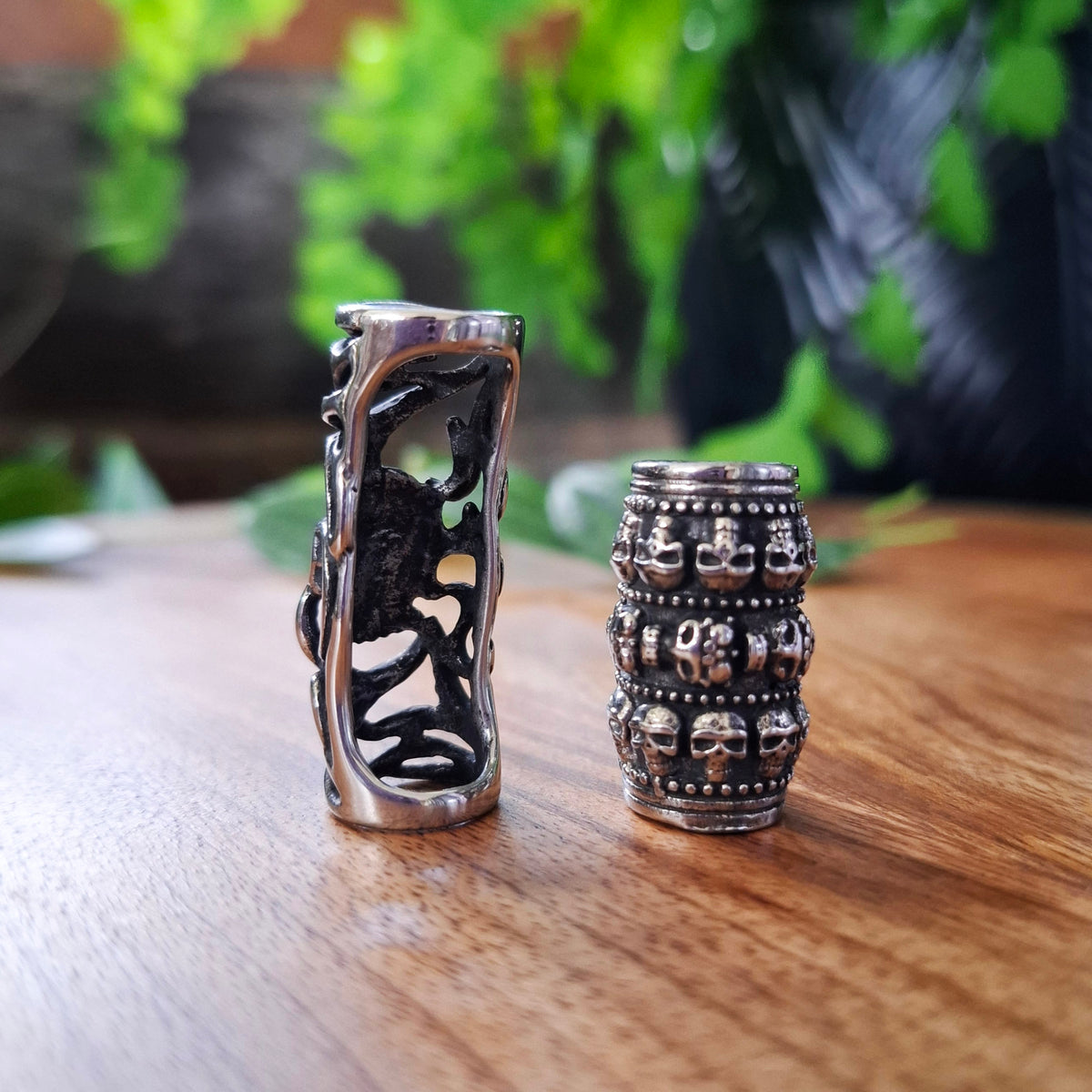 Skull dreadlock tube beads