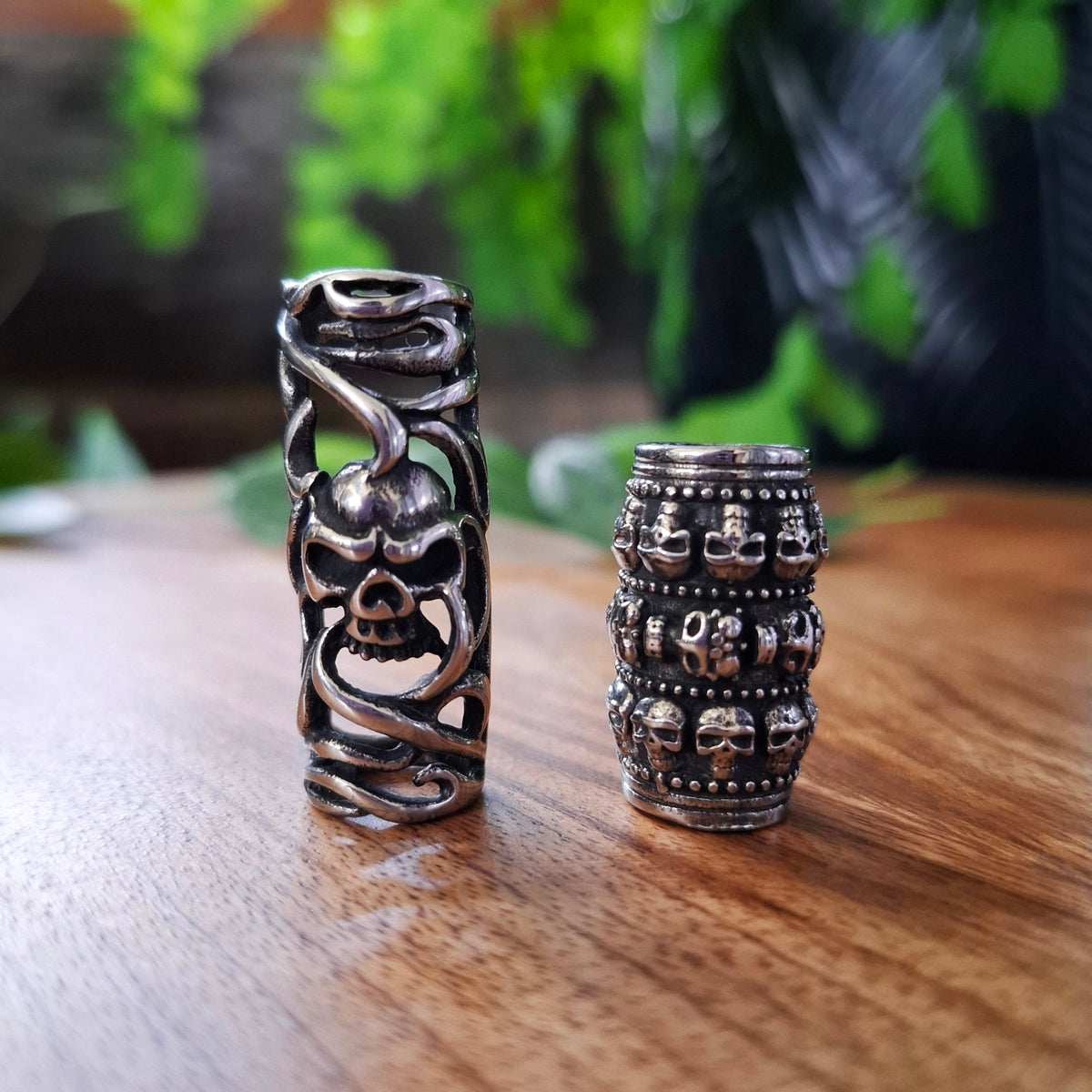 Skull dreadlock tube beads