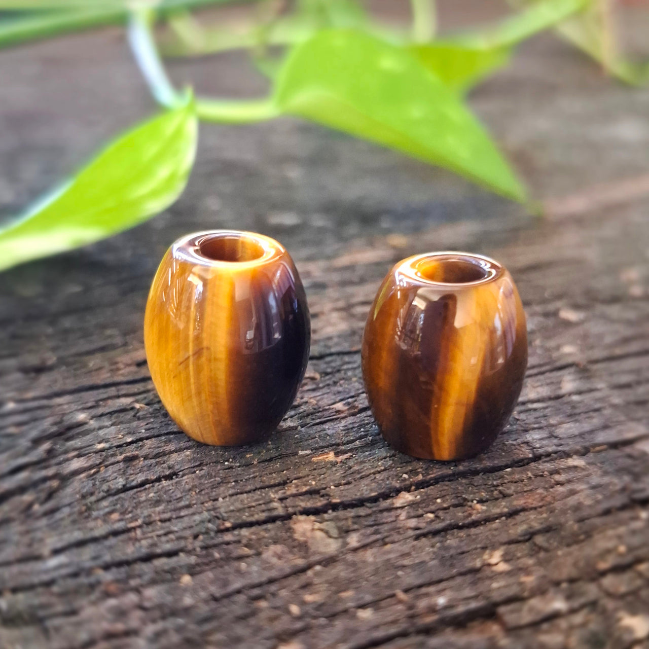 Tigers Eye Barrel Beads | 6mm hole