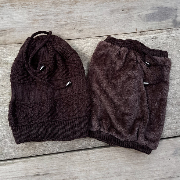 Brown fleece lined beanie